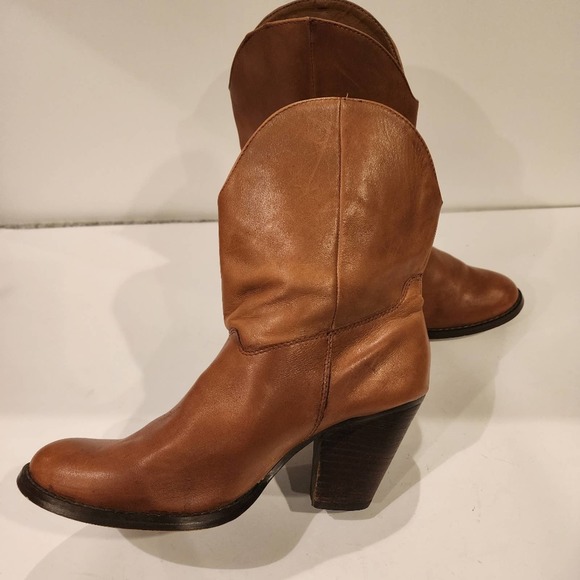 FRANCO FORTINI "McKinley 2" Cognac Leather Western style booties SIZE 8M - Picture 2 of 16